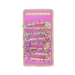 Lot de 4 barrettes à paillettes multicolores