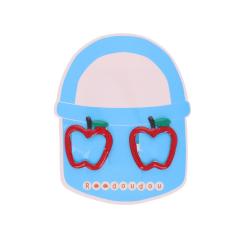 Lot de 2 barrettes cheveux enfant pomme rouge