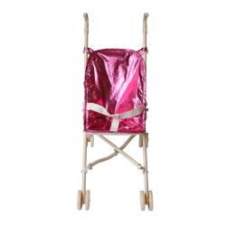 Poussette pour poupée métallisée fuchsia