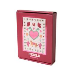 Puzzle cœurs et oiseaux roses 500 pièces - Aland