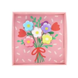 Lot de 5 pinces à cheveux mini fleurs multicolores