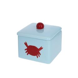 Boite en céramique carrée bleu crabe - Petit Matelot