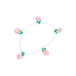 Bracelet perles fleurs rose - Club soleil