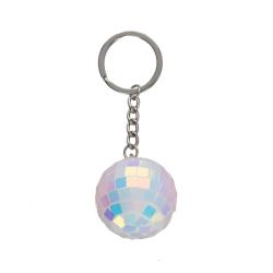 Porte-clés boule disco à facettes iridescente