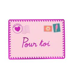 Carte de vœux enveloppe rose cœur pour toi
