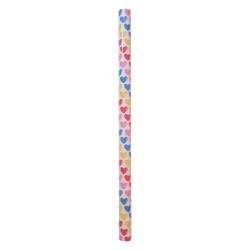 Rouleau de papier cadeau coeurs multicolores