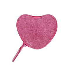 Porte-monnaie enfant cœur rose paillettes
