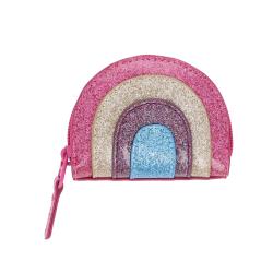 Porte-monnaie enfant arc-en-ciel à paillettes