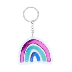 Porte-clés arc-en-ciel à paillettes Licornes