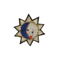 Broche soleil lune doré - La bonne aventure