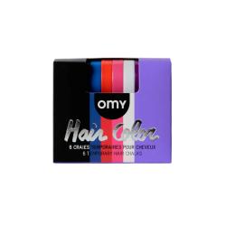 Craies de cheveux temporaires violet rose noir 6 couleurs