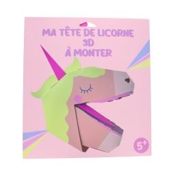 Kit créatif marionnette 3D en carton licorne