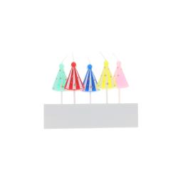 Lot de 5 bougies chapeaux de fête