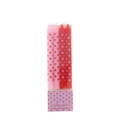 Lot de 2 bougies coeurs rose et rouge