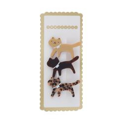 Lot de 3 barrettes chats