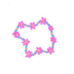 Bracelet perles fleurs - Marguerite