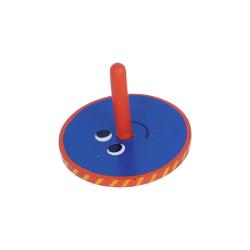 Toupie plate en bois bleue - Bip bip !