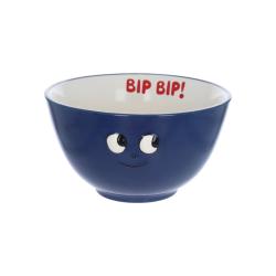 Bol enfant en céramique bleu visage - Bip bip !