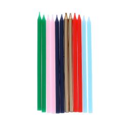 Lot de 12 bougies multicolores