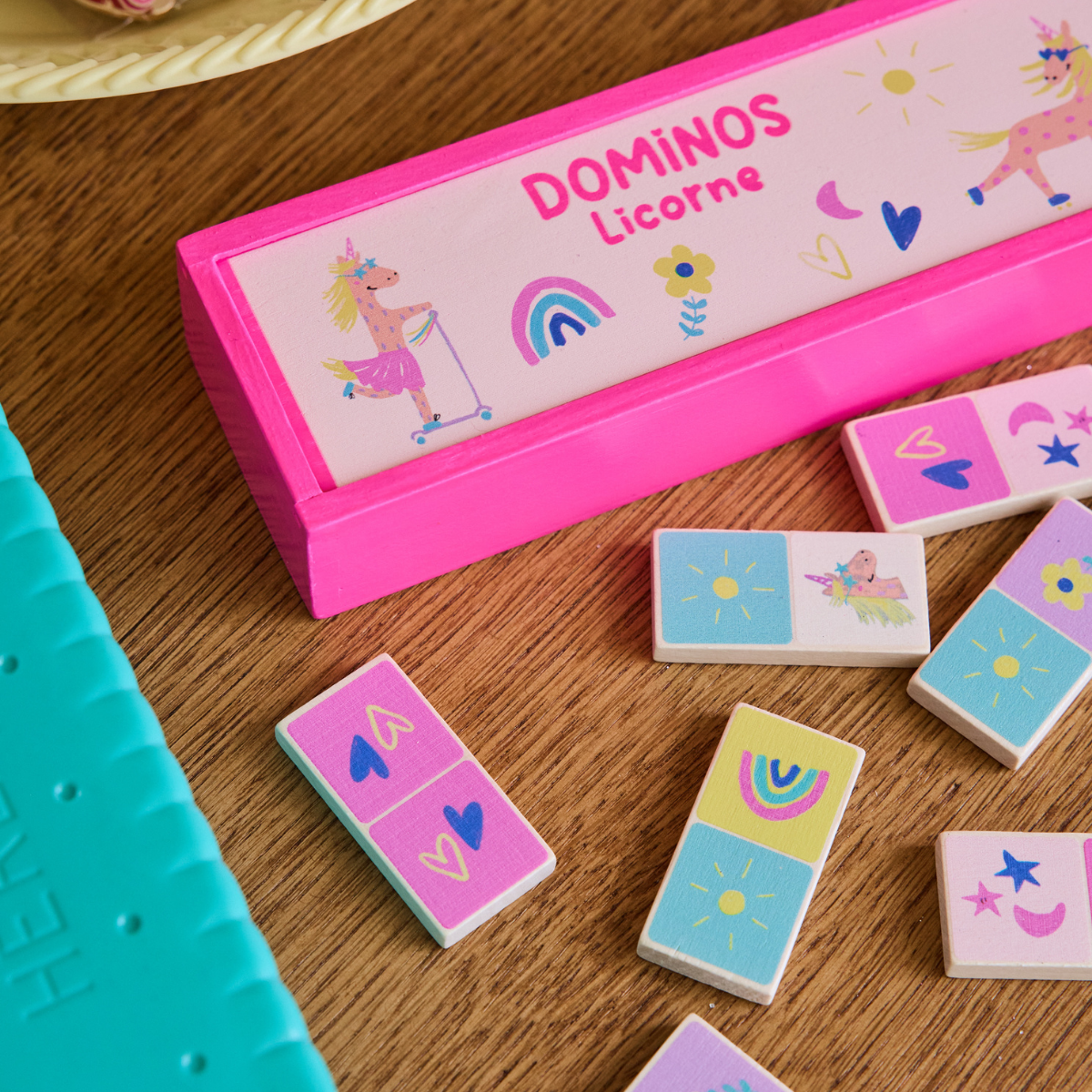 Jeu de Dominos en bois Licornes