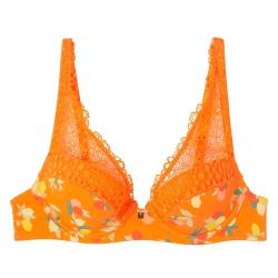 Pomm'Poire Soutien-gorge ampliforme coque moulée imprimé orange Nouméa