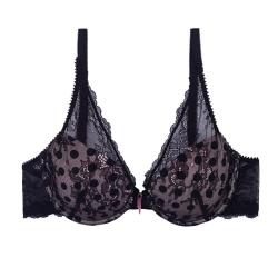 Pomm'Poire Soutien-gorge ampliforme coque moulée noir/poudre Bouquet
