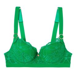 Pomm'Poire Soutien-gorge ampliforme en dentelle française verte Tokyo