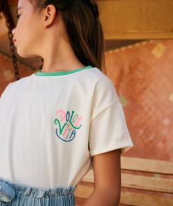 T-shirt manches courtes fille en coton bio dolce vita - 5 A