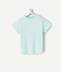 T-shirt à manches courtes bébé garçon en coton bio bleu avec message - 3 M