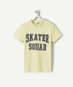 T-shirt manches courtes garçon 100% coton jaune thème campus - 4 A