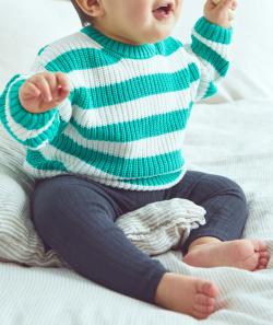 Legging côtelé bébé garçon en coton biologique gris foncé - 9 M