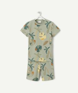 Pyjama manches courtes garçon en coton bio thème feuilles - 8 A