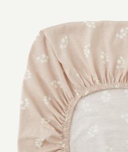 Drap housse en coton imprimé rose sauvage - 140X70