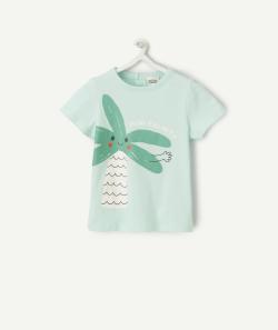 T-shirt bébé garçon en coton bio vert avec palmier et message - 3 M
