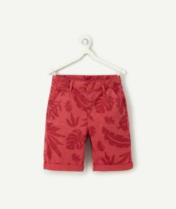 Bermuda chino garçon rouge imprimé tropical - 9 A