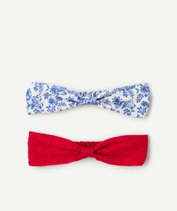 Lot de 2 bandeaux fille avec détails avec fleurs - 8-14 A