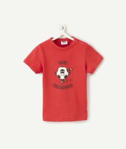 T-shirt rouge bébé garçon en coton bio thème foot - 12 M