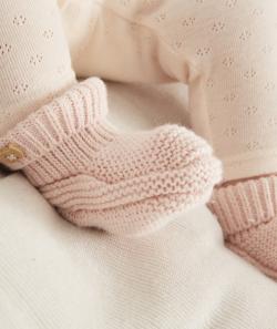 Les chaussons roses en coton et laine - 15-17