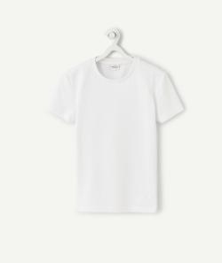 T-shirt uni garçon en coton biologique blanc - 14 A