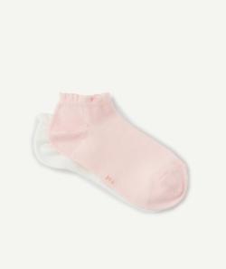Les 2 paires de chaussettes blanches et roses volantées - 39-41