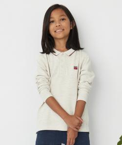 Le polo écru en coton aux détails colorés - 14 A