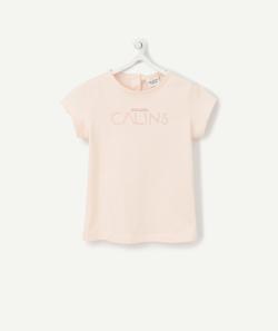 Le t-shirt rose en coton biologique avec animation pailletée - 3 M