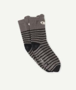 La paire de chaussettes anti-dérapantes grise animation animal - 31-34