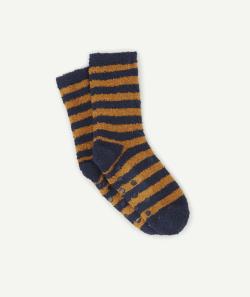 La paire de chaussettes chaudes bleu marine et marron - 24-26