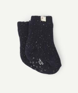 La paire de chaussettes mi hautes bleu marine anti-dérapantes - 15-17