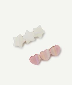 Lot de 2 barrettes couleur dorée avec formes colorées fille - TU