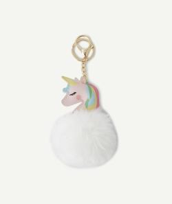 Le porte-clés pompon blanc et licorne - TU
