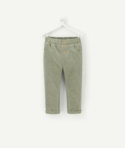 Pantalon droit bébé garçon en velours côtelé vert - 12 M