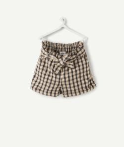 Bermuda droit à carreaux avec ceinture bébé fille - 12 M