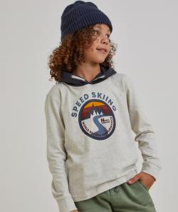 T-shirt garçon en coton bio à capuche avec motif montagne - 3 A